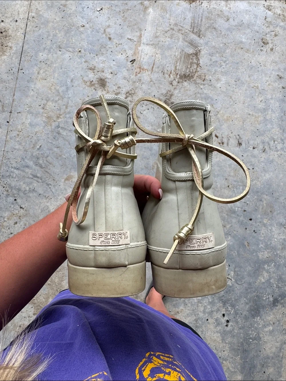 Sperry Women's Beige/Cream Lace-Up Waterproof Boots